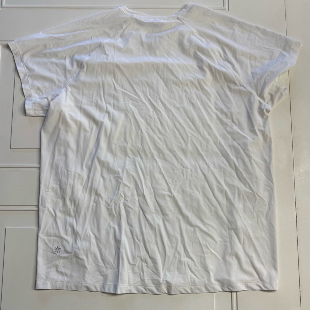 Athleta Womens Size Large Tall LT White Workout T-Shirt Tee - Picture 4 of 5